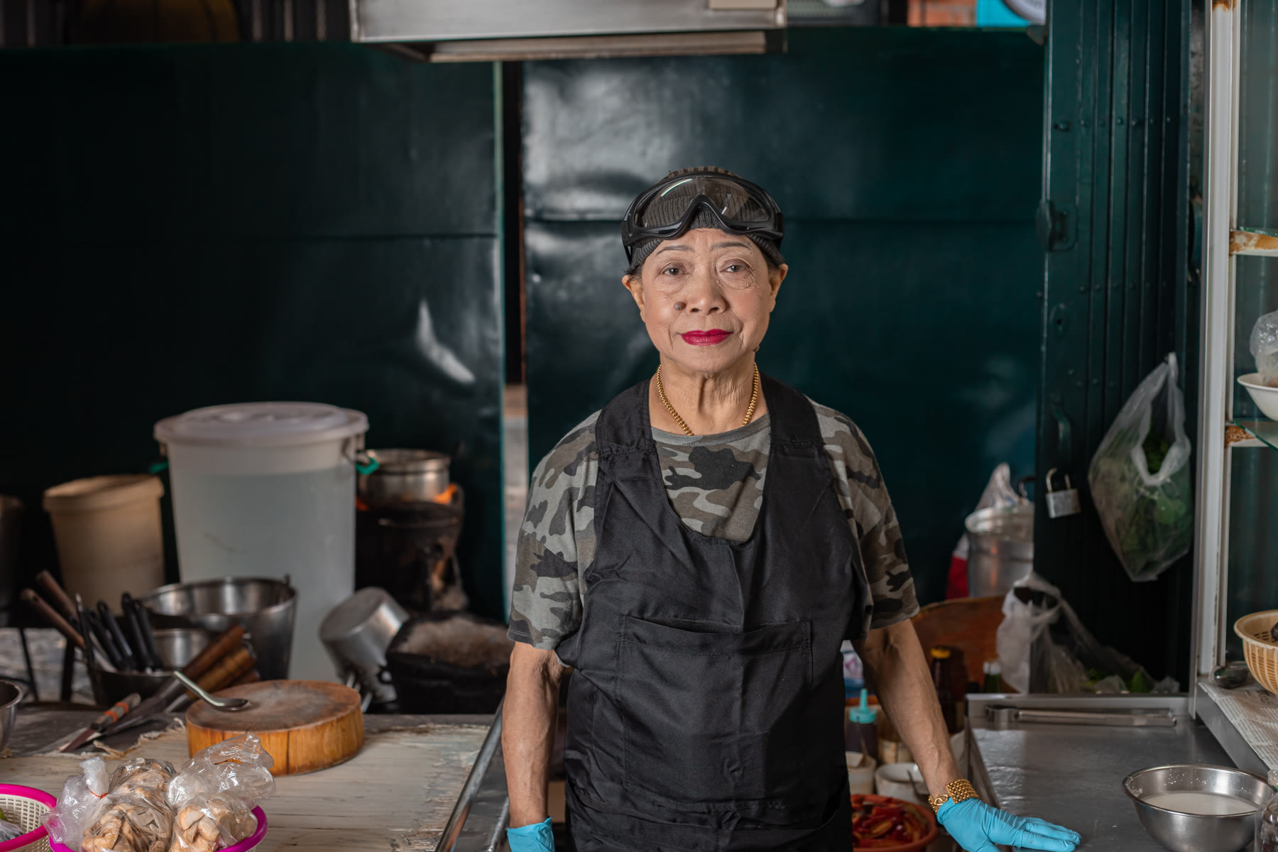 Portrait of Jay Fai in her kitchen