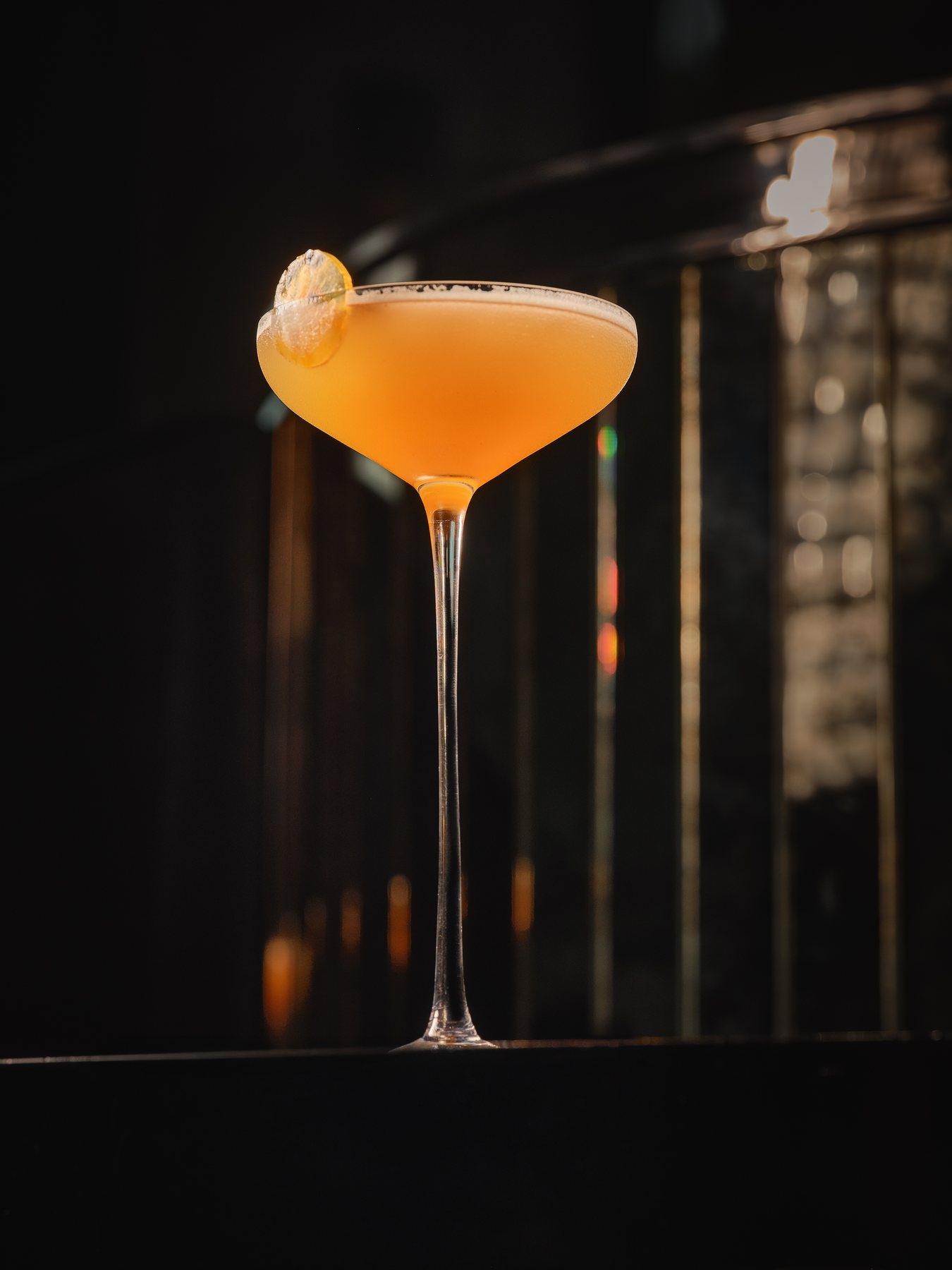 Orange coupe cocktail