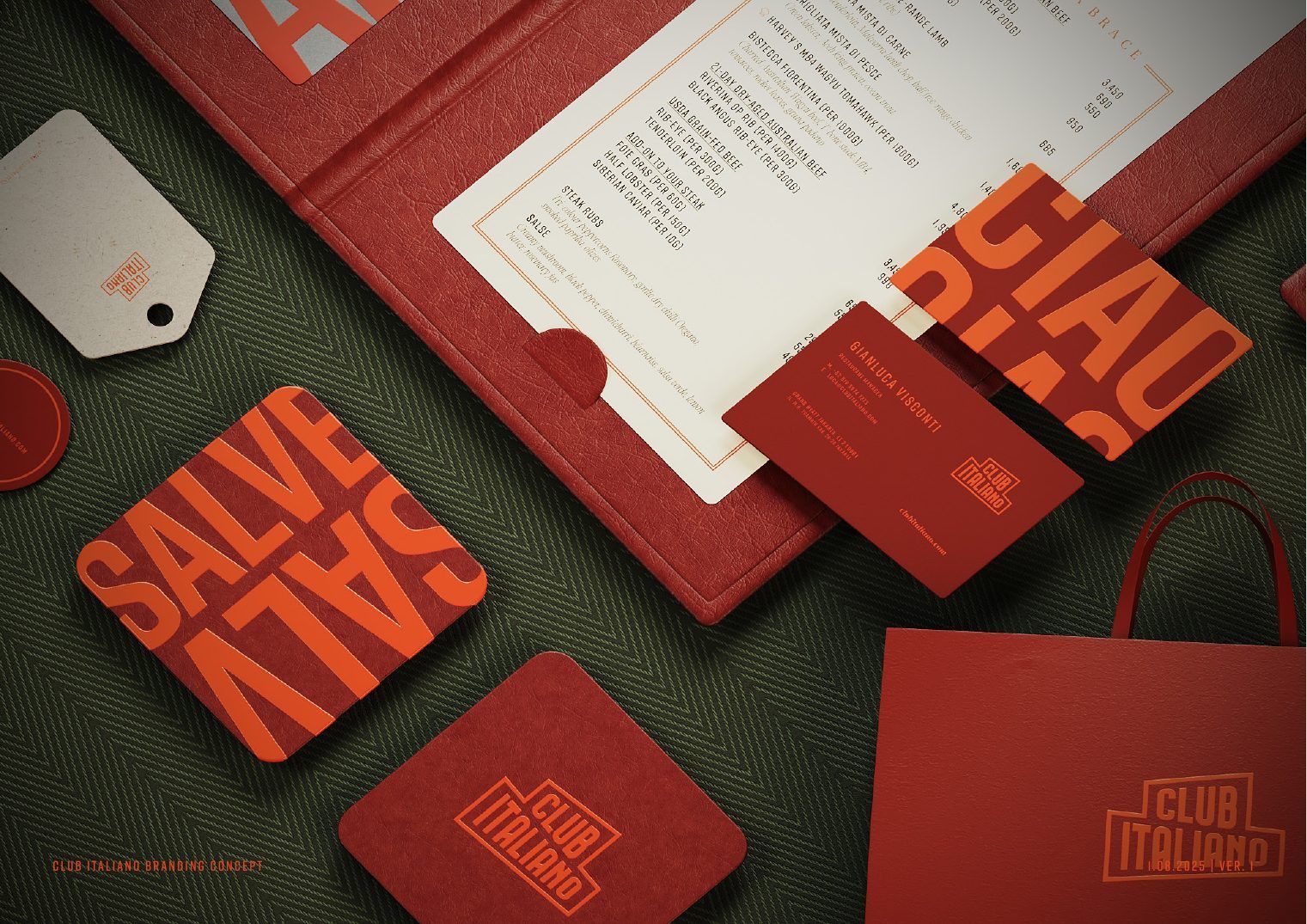 Menus and coasters